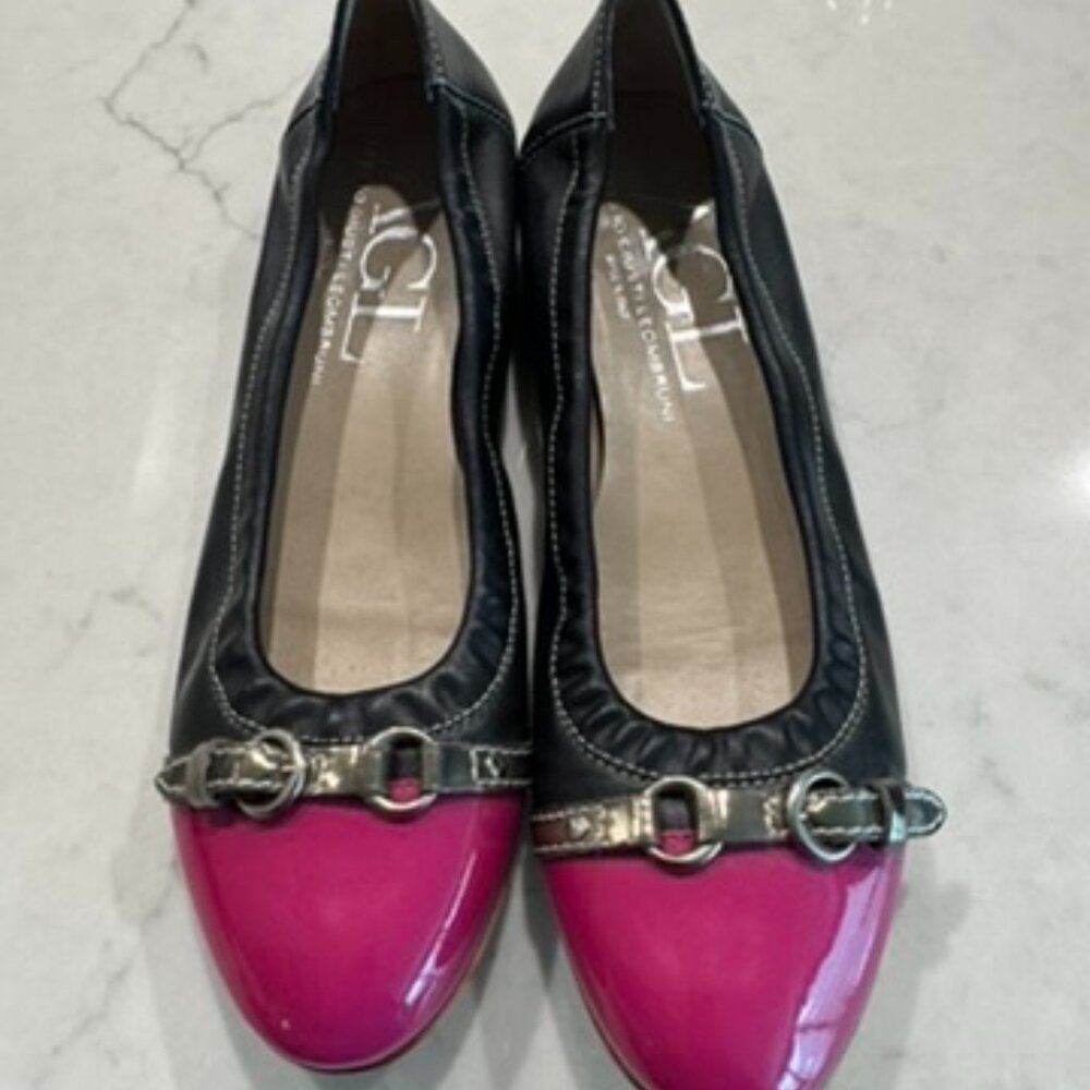 AGL Attilio Giusti Leombruni cap-toe Ballet flats with buckle size 39 8.5